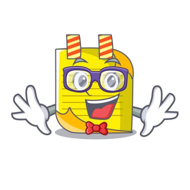 Geek karikatür not kağıdı kavramsal fikir vektör çizim ile