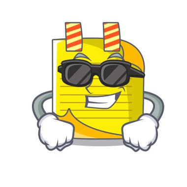 Süper cool karikatür not kağıdı kavramsal fikir vektör çizim ile