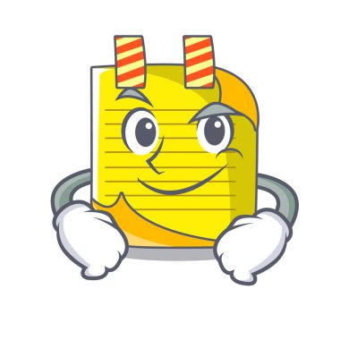 Smirking karikatür not kağıdı kavramsal fikir vektör çizim ile