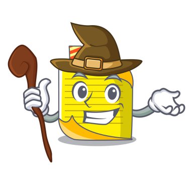 Kontrol cadı Not kağıt maskot vektör çizim