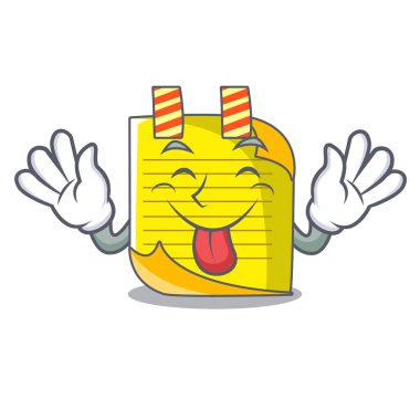 Maskot not kağıdı yer işareti vektör çizim ile dışarı dil