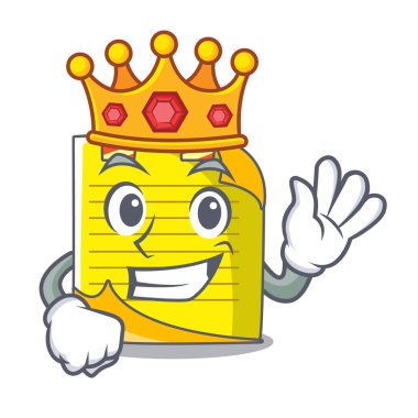 Kral maskot not kağıdı yer işareti vektör çizim ile