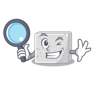 Dedektif beyaz peynir karakter vektör çizim adet