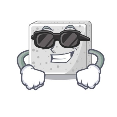 Süper cool beyaz peynir adet karakter vektör çizim