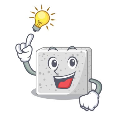 Maskot vektör illüstrasyon izole bir fikir taze beyaz peynir var