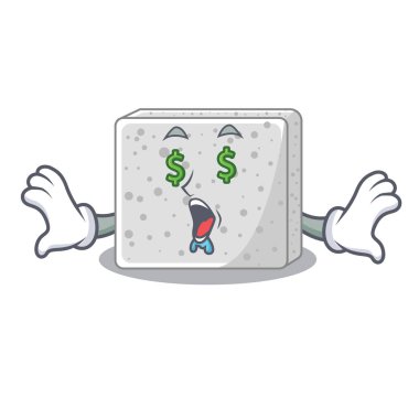 Maskot vektör illüstrasyon izole para göz taze beyaz peynir