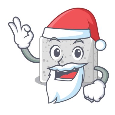 Maskot vektör illüstrasyon izole Santa taze beyaz peynir