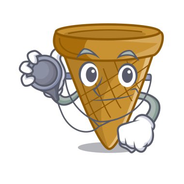 Doktor gofret koni karakter karikatür vektör çizim