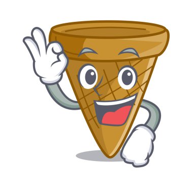 Tamam karikatür dondurma gofret koni vektör çizim