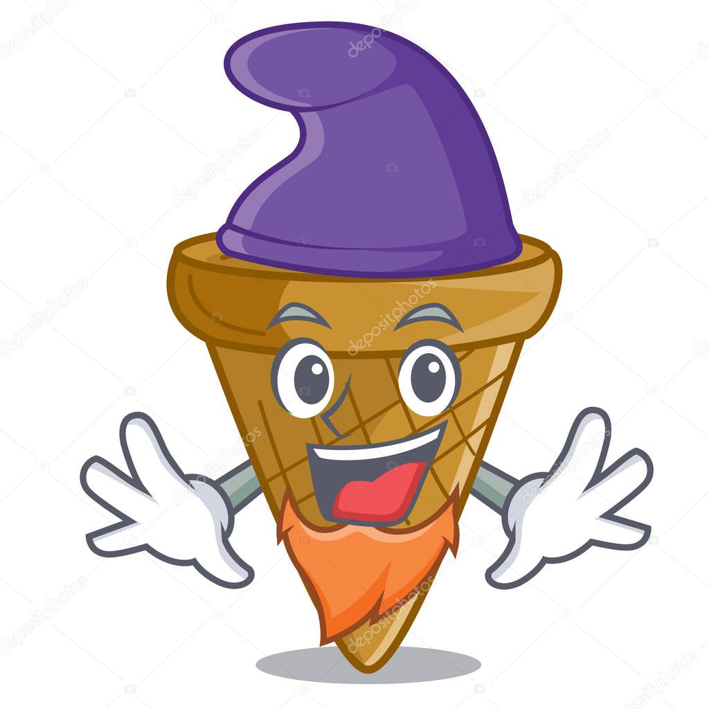 Elf wafer cone character cartoon vector illustration