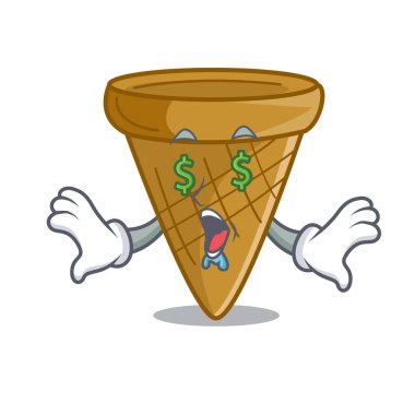 Maskot vektör illüstrasyon izole para göz tatlı gofret koni