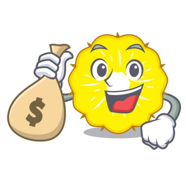 Para çantası ananas dilim karakter karikatür vektör halat ile