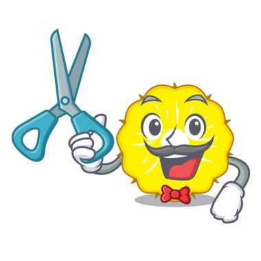 Kuaför ananas dilim karakter karikatür vektör halat