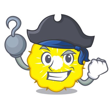 Korsan ananas dilim karakter karikatür vektör halat