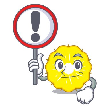 İşareti ananas dilim karakter karikatür vektör halat ile