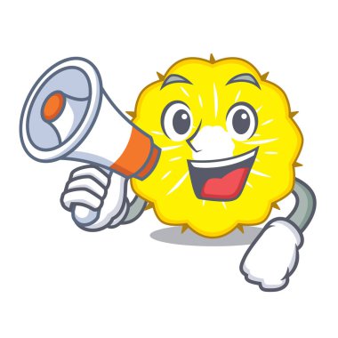 Megafon ananas dilim karakter karikatür vektör halat ile
