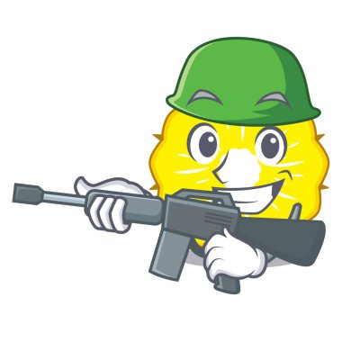 Ordu ananas dilim karakter karikatür vektör halat