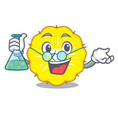 Profesör karakter ananas dilim taze vektör çizim