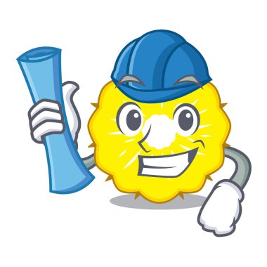 Mimar karakter ananas dilim taze vektör çizim