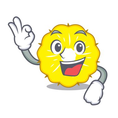 Karakter ananas dilim taze vektör çizim Tamam