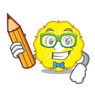 Öğrenci karakter ananas dilim taze vektör çizim