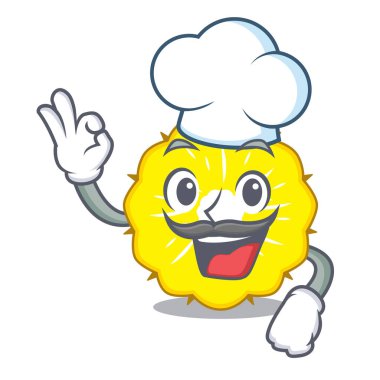 Şef karakter ananas dilim taze vektör çizim