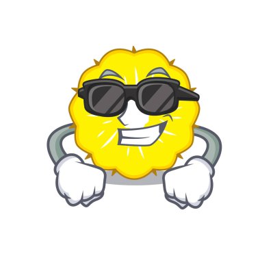 Süper cool karakter ananas dilim taze vektör çizim