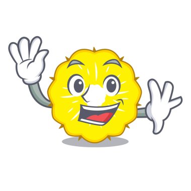 Karakter ananas dilim taze vektör çizim sallayarak