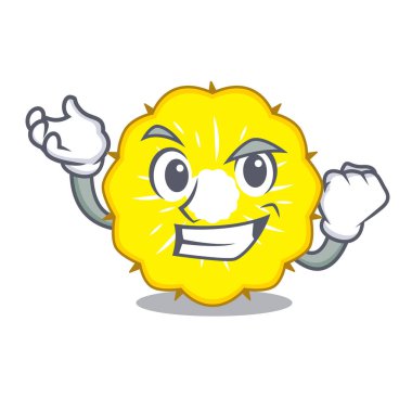 Başarılı karakter ananas dilim taze vektör çizim