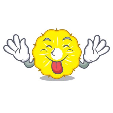 Maskot vektör illüstrasyon izole ananas dilim dışarı dil