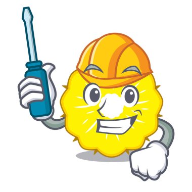 Maskot vektör illüstrasyon izole Otomotiv ananas dilim