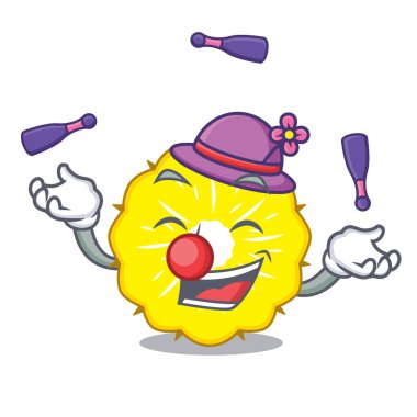 Maskot vektör illüstrasyon izole ananas dilim hokkabazlık