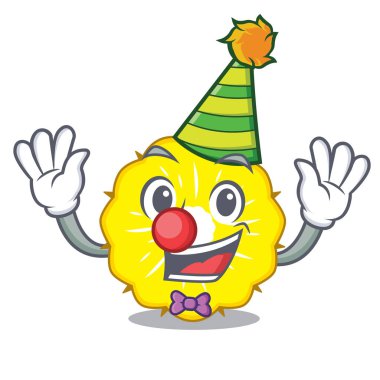 Palyaço ananas dilim maskot vektör illüstrasyon izole
