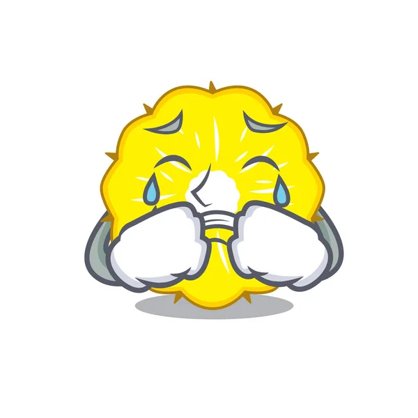 漫画のベクトル図に分離されて泣いているパイナップル スライス フルーツ — ストックベクタ