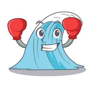 Boks dalga karakter karikatür tarzı vektör çizim