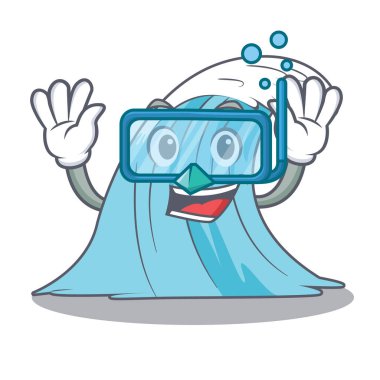 Su grafik karakter vektör çizim dalış dalgaları