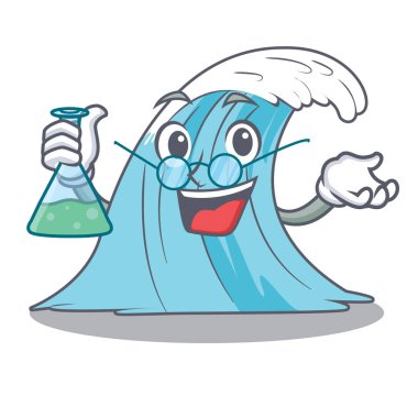 Profesör dalgaları su grafik karakter vektör çizim