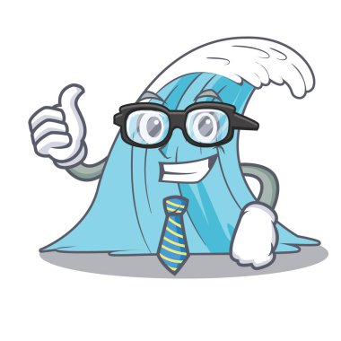 Su grafik karakter vektör çizim işadamı dalgaları