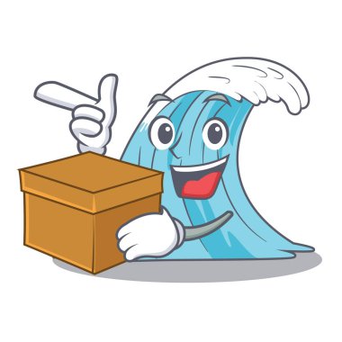 Su grafik karakter vektör çizim kutusu dalgaları ile