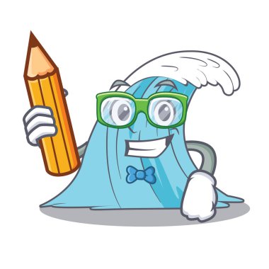 Su grafik karakter vektör çizim öğrenci dalgaları