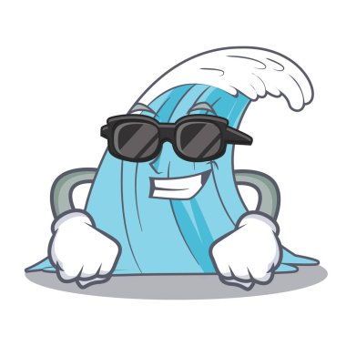 Su grafik karakter vektör çizim süper cool dalgaları