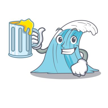 Suyu karikatür mavi dalga sörf vektör çizim ile