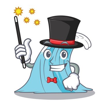 Sihirbaz sıçrama sörf dalga çizgi film vektör çizim