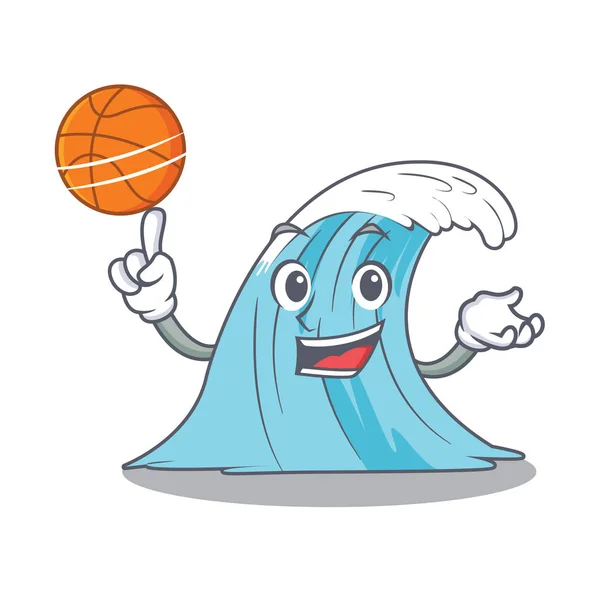 Персонажем Баскетбольної Хвилі Мультиплікаційний Стиль Векторні Ілюстрації — стоковий вектор