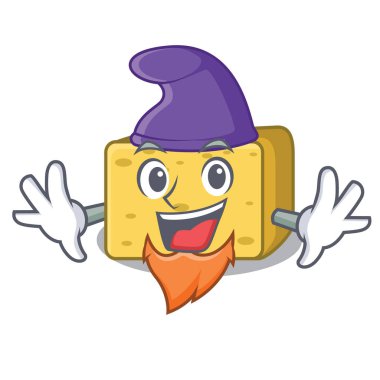 Elf gouda peyniri karakter karikatür vektör çizim