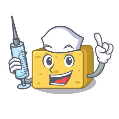 Hemşire karakter taze gouda peyniri vektör çizim