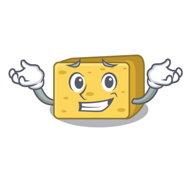 Sırıtan karakter taze gouda peyniri vektör çizim