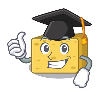 Mezuniyet karakter taze gouda peyniri vektör çizim