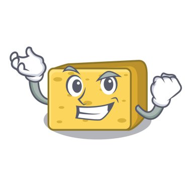 Başarılı karakter taze gouda peyniri vektör çizim