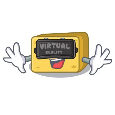 Sanal gerçeklik gouda peyniri adet vektör çizim karikatür